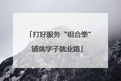 打好服务“组合拳” 铺就学子就业路