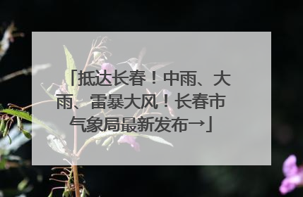 抵达长春！中雨、大雨、雷暴大风！长春市气象局最新发布→