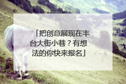把创意展现在丰台大街小巷？有想法的你快来报名