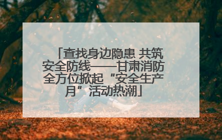 查找身边隐患 共筑安全防线——甘肃消防全方位掀起“安全生产月”活动热潮