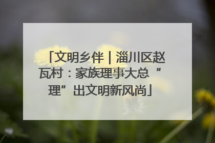 文明乡伴｜淄川区赵瓦村：家族理事大总“理”出文明新风尚