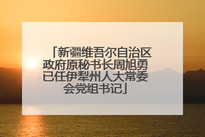 新疆维吾尔自治区政府原秘书长周旭勇已任伊犁州人大常委会党组书记