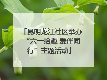 昆明龙江社区举办“六一拾趣 爱伴同行”主题活动