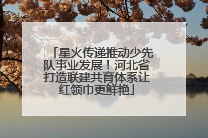 星火传递推动少先队事业发展！河北省打造联建共育体系让红领巾更鲜艳