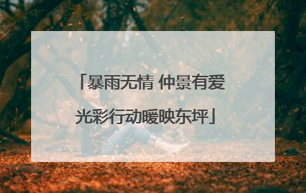 暴雨无情 仲景有爱 光彩行动暖映东坪