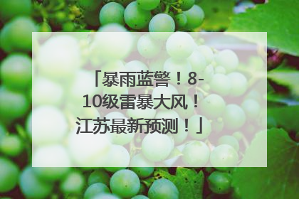 暴雨蓝警！8-10级雷暴大风！江苏最新预测！