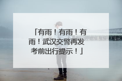 有雨！有雨！有雨！武汉交警再发考前出行提示！
