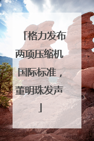 格力发布两项压缩机国际标准，董明珠发声