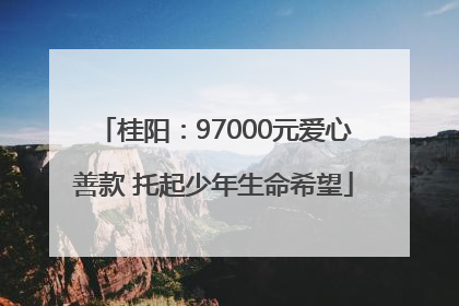 桂阳：97000元爱心善款 托起少年生命希望