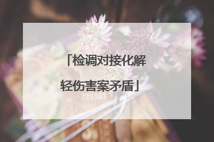 检调对接化解轻伤害案矛盾
