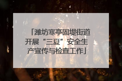潍坊寒亭固堤街道开展“三夏”安全生产宣传与检查工作