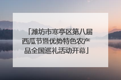 潍坊市寒亭区第八届西瓜节暨优势特色农产品全国巡礼活动开幕