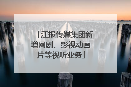 江报传媒集团新增网剧、影视动画片等视听业务