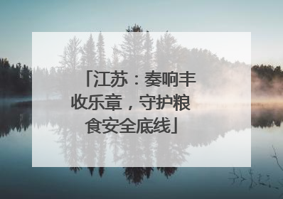 江苏：奏响丰收乐章，守护粮食安全底线