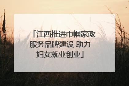 江西推进巾帼家政服务品牌建设 助力妇女就业创业