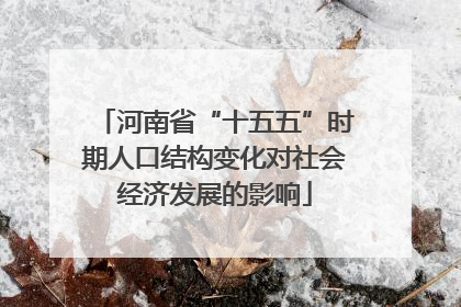 河南省“十五五”时期人口结构变化对社会经济发展的影响