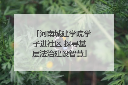河南城建学院学子进社区 探寻基层法治建设智慧