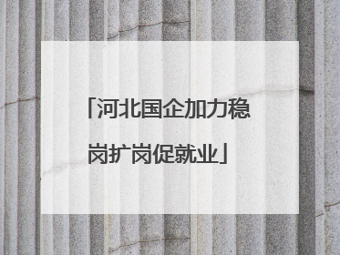 河北国企加力稳岗扩岗促就业