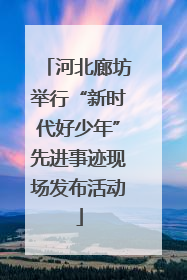 河北廊坊举行“新时代好少年”先进事迹现场发布活动
