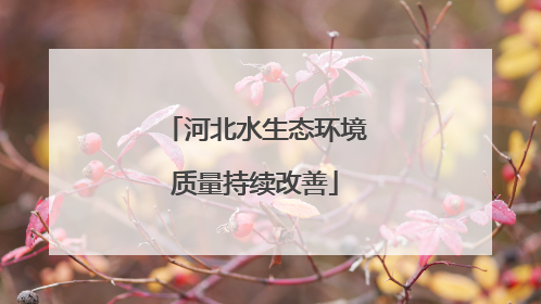 河北水生态环境质量持续改善