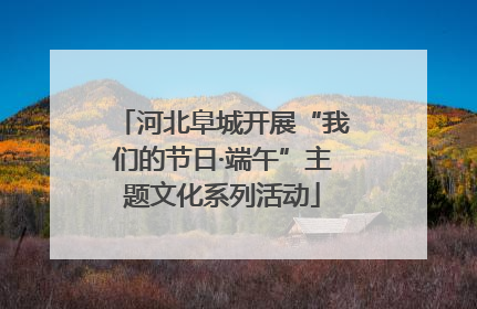 河北阜城开展“我们的节日·端午”主题文化系列活动