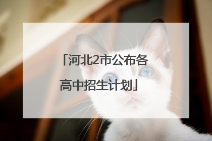 河北2市公布各高中招生计划