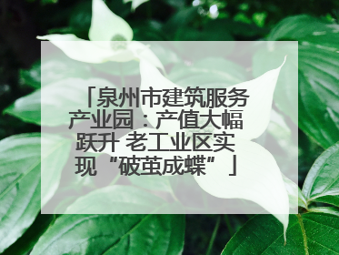 泉州市建筑服务产业园：产值大幅跃升 老工业区实现“破茧成蝶”