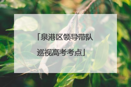 泉港区领导带队巡视高考考点