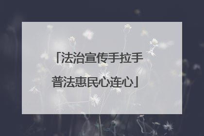 法治宣传手拉手 普法惠民心连心