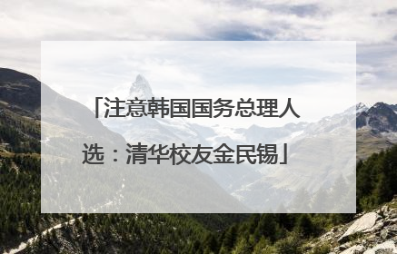 注意韩国国务总理人选：清华校友金民锡