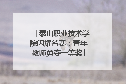 泰山职业技术学院闪耀省赛：青年教师勇夺一等奖
