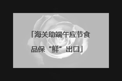 海关助端午应节食品保“鲜”出口