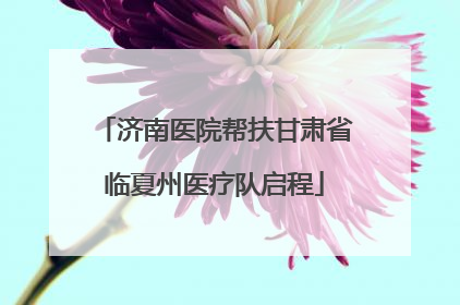 济南医院帮扶甘肃省临夏州医疗队启程