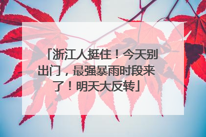 浙江人挺住！今天别出门，最强暴雨时段来了！明天大反转