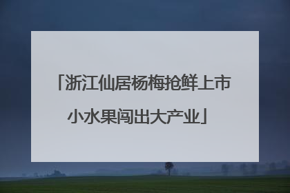 浙江仙居杨梅抢鲜上市 小水果闯出大产业
