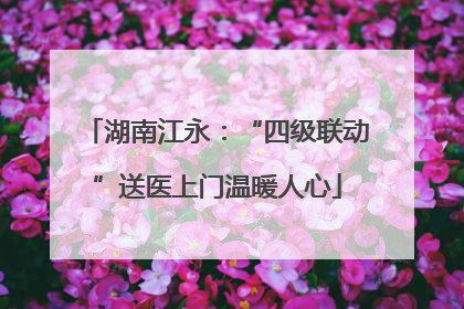 湖南江永：“四级联动”送医上门温暖人心