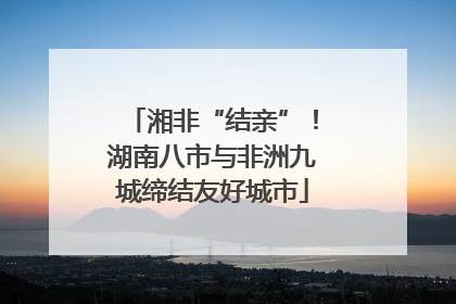 湘非“结亲”！湖南八市与非洲九城缔结友好城市