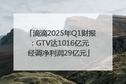 滴滴2025年Q1财报：GTV达1016亿元 经调净利润29亿元
