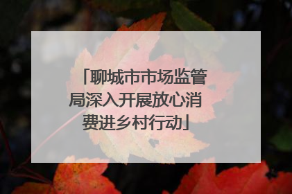 聊城市市场监管局深入开展放心消费进乡村行动