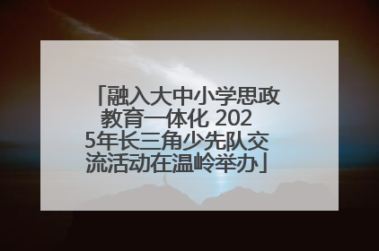 融入大中小学思政教育一体化 2025年长三角少先队交流活动在温岭举办