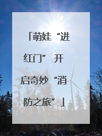 萌娃“进红门” 开启奇妙“消防之旅”