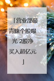 营业部最青睐个股曝光 2股净买入超亿元