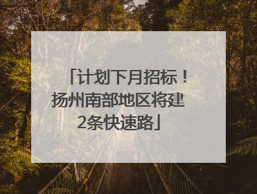 计划下月招标！扬州南部地区将建2条快速路