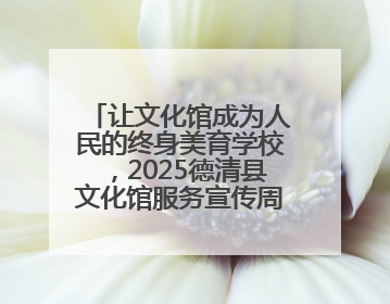 让文化馆成为人民的终身美育学校，2025德清县文化馆服务宣传周圆满落幕