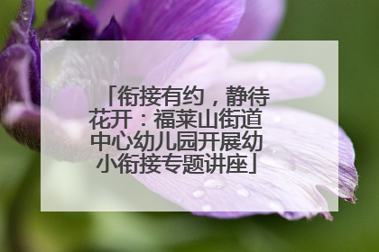 衔接有约，静待花开：福莱山街道中心幼儿园开展幼小衔接专题讲座