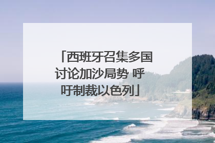 西班牙召集多国讨论加沙局势 呼吁制裁以色列
