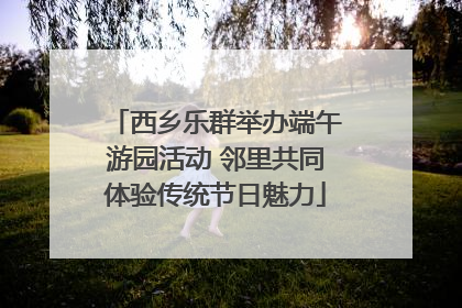 西乡乐群举办端午游园活动 邻里共同体验传统节日魅力