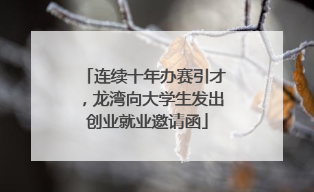 连续十年办赛引才，龙湾向大学生发出创业就业邀请函