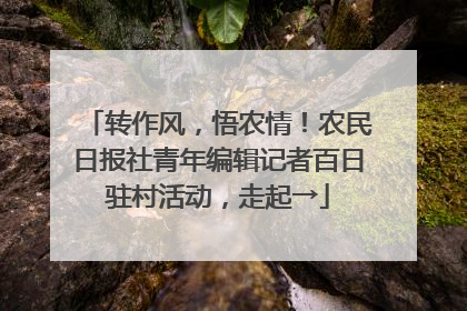 转作风，悟农情！农民日报社青年编辑记者百日驻村活动，走起→