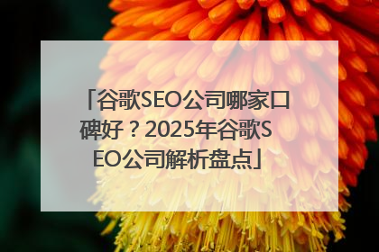 谷歌SEO公司哪家口碑好？2025年谷歌SEO公司解析盘点